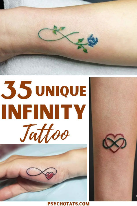 Infinity Tattoo Infinity Tattoo Ideas Female, Infinity Symbol With Heart, Tattoos That Represent Love, Infinity And Heart Tattoo, Love Symbol Tattoos Unique, Floral Infinity Tattoo, Infinite Tattoos For Women, Couple Tattoos Infinity, Infinity Tattoo With Initials