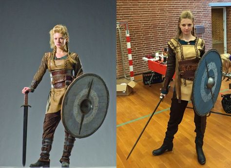 Lagertha - Vikings cosplay. Step by step walkthrough of how the cosplay was made! Shield Maiden Costume, Alchemy Gothic Art, Maiden Outfit, Maiden Costume, Viking Halloween Costume, Lagertha Vikings, Vikings Halloween, Viking Cosplay, Viking Garb