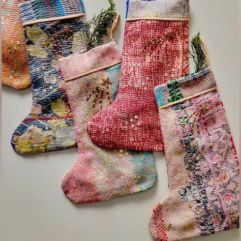 Free People, Beautifully Designed Sequin Stocking. Multicolored. Embroidered Stocking, Christmas Party Crafts, Unique Christmas Stockings, Embroidered Stockings, Fringe Throw Blanket, Knit Stockings, Do Cute, Stocking Pattern, Free People Accessories