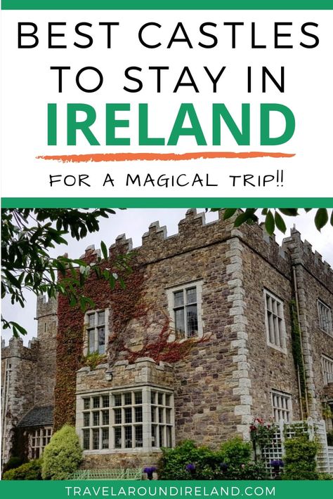 If you are looking for the best castle hotels in Ireland to stay like a king and queen, then this list is what you need. With ideas for castles to stay in Ireland across the length and breadth of the country, you are sure to find an Irish castle to enjoy during your trip to Ireland. Luxury, opulence and fine-dining experiences await you in these top castle hotels in Ireland. #travelaroundireland | Ireland castles | Irish castles | Castle Hotels in Ireland | Irish castle hotels Dromoland Castle Ireland, Castles Ireland, Places To Stay In Ireland, Ireland Castles, Castle Hotels In Ireland, Ireland Road Trip Itinerary, Stay In A Castle, Trip To Ireland, Ireland Road Trip