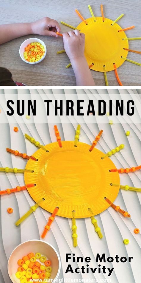 Easy Craft For Preschool, Sun Preschool Theme, Toddler Arts And Crafts Summer, Summer Art And Crafts For Preschool, Summer Toddler Craft, Summer Crafts For Kids Toddlers, Summer Craft Toddler, Sun Activity For Preschool, Sun Crafts Preschool