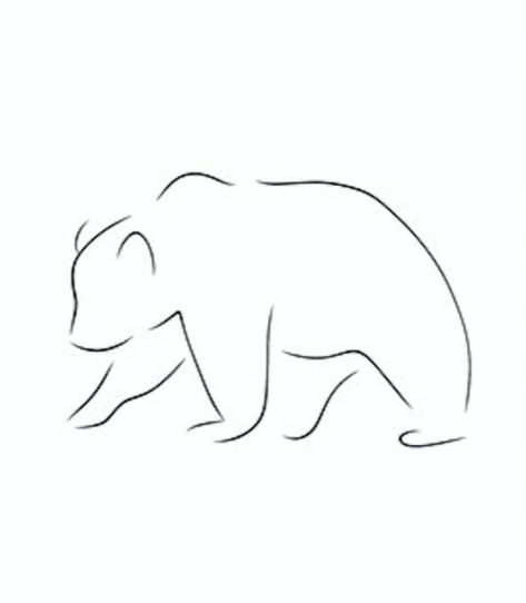 Minimalist Polar Bear Tattoo, Linework Bear Tattoo, Bear Standing Tattoo, Polar Bear Outline Tattoo, Minimalist Bear Tattoo Simple, Bear Small Tattoo, One Line Bear Tattoo, Small Animal Tattoos Simple, Minimal Bear Tattoo