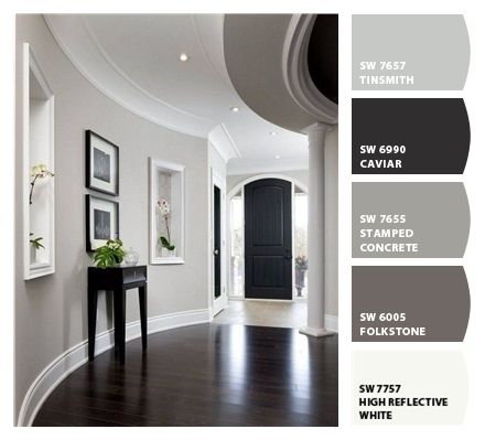 Wall Colour For Dark Floors, Bathroom Ideas Dark Floor Light Walls, Best Colors For Living Room Walls Modern, Dark Doors With White Trim Grey Walls, Decor Dark Floor, Dark Floor Office Design, Best Paint For Dark Wood Floors, Paint Colors That Go With Dark Floors, Livi G Room Paint Colors