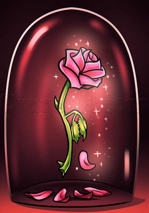 Beauty and the Beast- Enchanted Rose Beauty And The Beast Flower Drawing, Beauty And The Beast Rose Drawing, Beauty And The Beast Flower, Diy Jars, Beauty And Beast Rose, Beauty And The Beast Drawing, Beauty And The Beast Art, Jars Ideas, Beauty And The Beast Rose