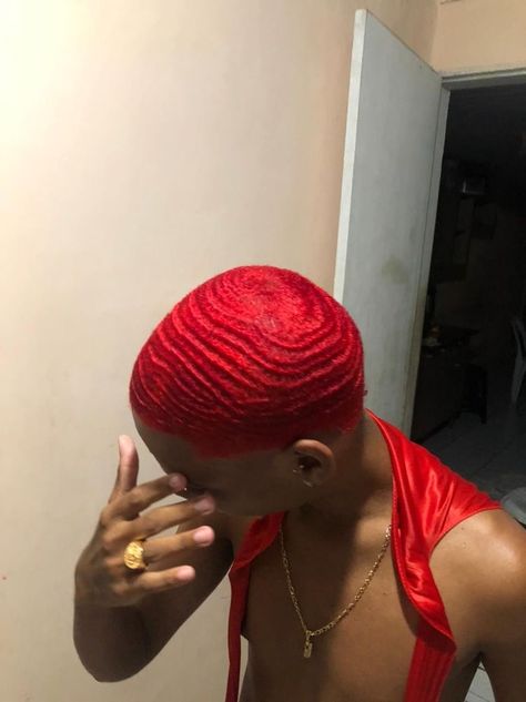 Black Men Hair Colour, 360 Waves Hair, Bleached Hair Men, Waves Hairstyle Men, Boys Colored Hair, Shaved Hair Women, Waves Hairstyle, Waves Haircut, Red Hair Men