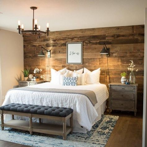 Mirrors Bedroom, Bedroom Ceilings, Stylish Master Bedrooms, Rustic Bedroom Design, Romantic Bed, Rustic Bedroom Decor, White Bedroom Furniture, High Ceilings, Farmhouse Bedroom