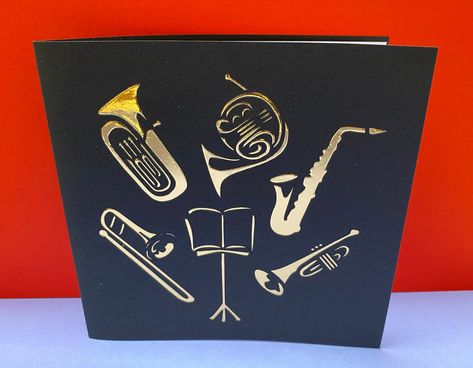 Music Card, Wind Instruments, Gold Card, Band Concert, French Horn, Concert Band, Jazz Band, Brass Band, Trombone