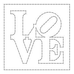 String Art Patterns Free, Stencil Lettering, Printable String Art Patterns, Robert Indiana, String Art Templates, Diy String Art, String Art Ideas, Nail String, Nail String Art