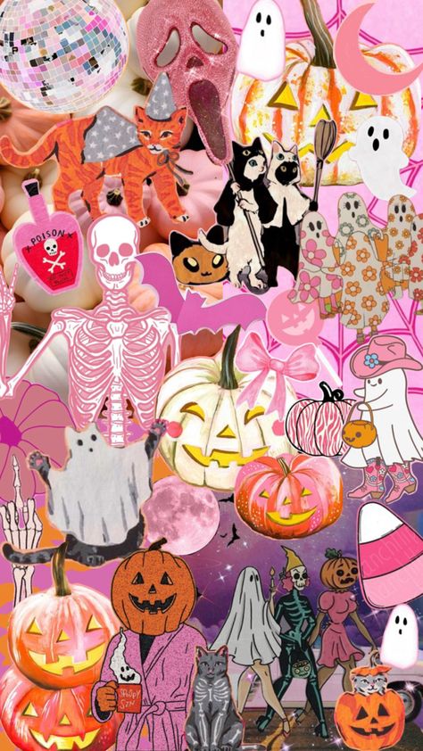 Elevate your phone screen this spooky season with our dreamy pink Halloween iPhone wallpapers! Featuring vintage cat illustrations, pastel pumpkins, pink candy corn, floral dancing ghosts, and delicate bows, these designs are the perfect blend of spooky and sweet. With soft moonlit vibes and whimsical skeletons, your phone will embrace all the Halloween charm. 🎃 #PinkHalloween #HalloweenWallpapers #Pink #iPhoneWallpaper #VintageCats #FloralGhosts #PastelAesthetic #SpookySeasonVibe Halloween Iphone Wallpapers, Pink Candy Corn, Dancing Ghosts, Pastel Pumpkins, Halloween Wallpaper Cute, Cat Illustrations, Witchy Wallpaper, Sleepover Things To Do, Whimsical Cats