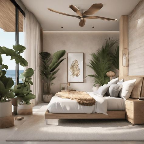 Ultra realistic photo of Modern take on upscale bali inspired small condo white cream stone, light wwoodl round arches interor view of bedroom withtropical foliage #ai #aiart # Bali Style Home Bedroom, Bali Bedroom Interior, Small Beach Bedroom, Balinese Modern House, Bali Inspired Bedroom, Bali Bedroom Inspiration, Bali Style Bedroom, Bedroom Garden View, Thai Bedroom