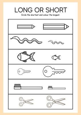 Long And Short Worksheets For Preschool, Long And Short Worksheet Kindergarten, Long Short Preschool Activities, Long Short Worksheet Preschool, Short And Tall Worksheet For Preschool, Long And Short Worksheet Preschool, Tall And Short Worksheets Kids, Tall Short Worksheet, Tall And Short Activities Preschool