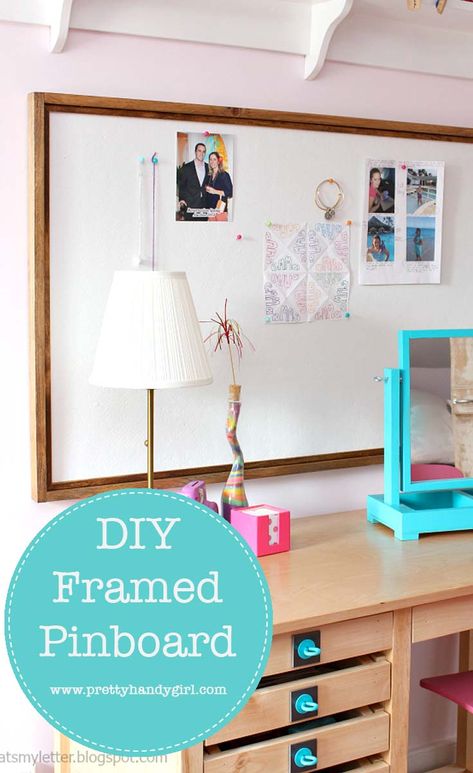 Pretty Handy readers it’s Jaime here today from That’s My Letter sharing how to make a DIY Framed Pinboard. I’m always looking for solutions to make my tween girls’ bedroom space more functional. I decided to take advantage of the wall space and make large framed pinboards for all their bits and pieces. Pinboard Diy, Diy Pinboard, Pinboard Ideas, Pin Board Ideas, Top Diy, Bedroom Space, Cute Bedroom Decor, Summer Projects, Bits And Pieces