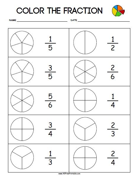 Simple Fractions Worksheets, Free Fraction Worksheets, Fraction Worksheet, Fraction Chart, Table Worksheet, Math Fractions Worksheets, Simple Fractions, 2nd Grade Math Worksheets, Fractions Worksheets