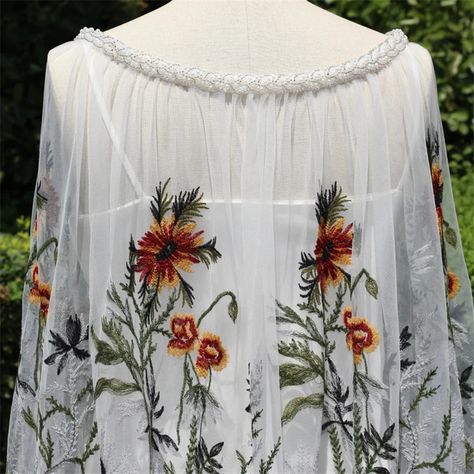 Embroidered Flowers Floral Bridal Wedding Shoulder Cape Veils Cloak Long For Brides Green Leaves Cape Veils, Shoulder Cape, Floral Bridal, Smart Shopping, Cloak, Embroidered Flowers, Bridal Wedding, Green Leaves, Wedding Bridal