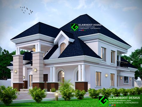 Architectural design propsal of a 5 bedroom bungalo with penthouse with 2 living rooms. #penthouse #bungalow #duplex #buildingdesign #architecturaldesign #architecture #countryhome #villa Bungalow With Penthouse, Modern Bungalows, 5 Bedroom Bungalow, Modern Bungalow House Plans, Best Exterior House Paint, Modern Bungalow House Design, Apartments Exterior, Bungalow Style House, Bungalow Style House Plans