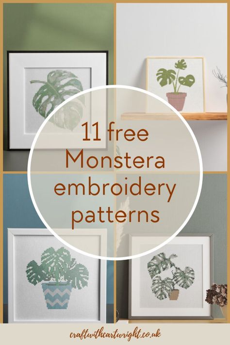 Monstera Leaf Embroidery Pattern, Monstera Embroidery Pattern, Monstera Stencil, Plant Embroidery Pattern, Monstera Embroidery, Monstera Leaf Art, Sew Wallet, Applique Tutorial, Punch Needle Patterns