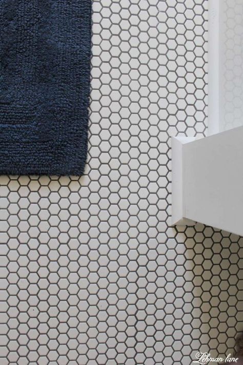 White Tiles Grey Grout, White Hexagon Tile, Hexagon Tile Bathroom, Gray Grout, White Hexagon Tiles, Zen Bathroom, Grey Grout, Hexagon Tile, Room White