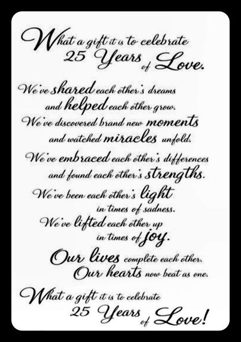 25 Year Anniversary Quotes, 25th Wedding Anniversary Quotes, 25th Anniversary Quotes, Anniversary Verses, Valentines Bedroom, Renewal Vows, Anniversary Quotes For Husband, Anniversary Poems, Anniversary Wishes For Husband