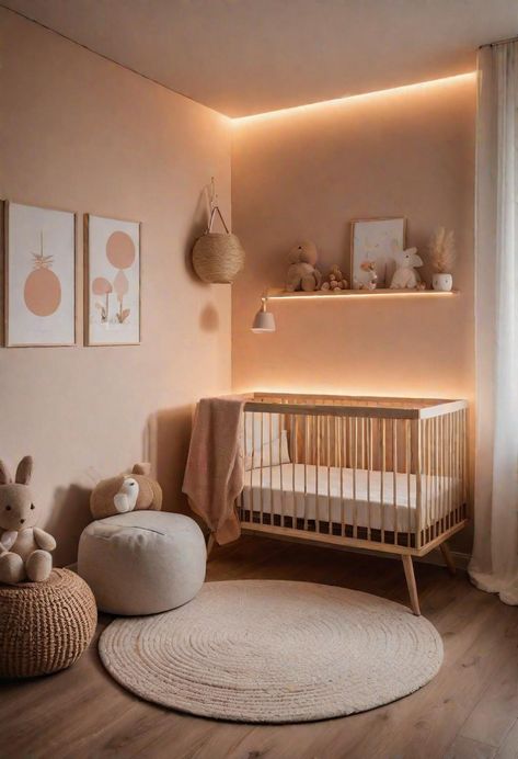 37 Sleek Minimalist Nursery Ideas: Modern, Serene Designs Nursery Japandi, Baby Corner In Parents Room Small, Natural Nursery Ideas, Japandi Nursery, Minimalist Nursery Ideas, Small Baby Cribs, Nursery Ideas Modern, Natural Baby Nursery, Nursery Corner