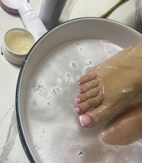 Pedicure🌸🌈🪽✨💕🧼 💌Book your pedicure💌 #pedicure #toenailart #gelnails #watertreatment #nailsnailsnails #nailart #naildesign #frenchnails #nailsonfleek #aesthetic Getting Pedicure Aesthetic, Manicures And Pedicures, Self Pedicure At Home, Nail Aesthetic Instagram, Aesthetic Pedicure, Nail Artist Aesthetic, Pedi At Home, Pedicure Quotes, Nails Poses