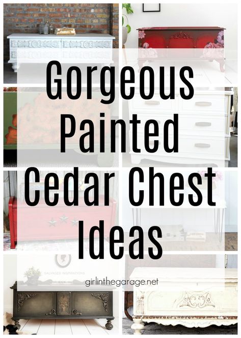 Cedar Trunk Ideas, Chest Ideas Bedroom, Diy Old Chest Of Drawers, Painted Chests Ideas, Refurbished Hope Chest Ideas, Refinished Trunk Ideas, Repurpose Hope Chest Ideas, Chalk Paint Chest Trunk, Ceder Chest Makeover Diy