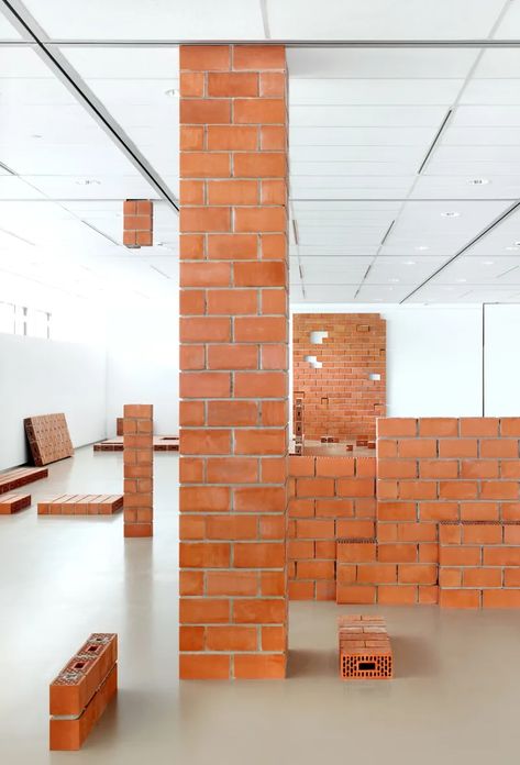 Filip Dujardin · Treasures of nation · Divisare Derelict House, Brick Interior Wall, Exhibition Room, Public Sculpture, Building Material, Exhibition Display, Keep The Lights On, Building Facade, White Rooms