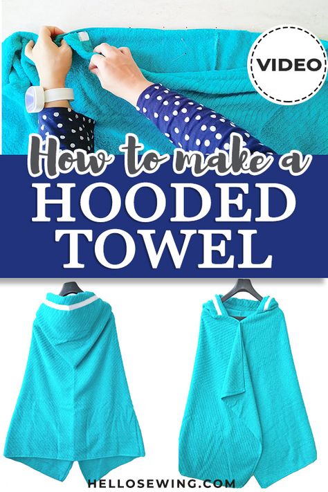 Hooded Bath Towels For Kids Free Pattern, Hooded Towels For Kids Diy, Hooded Towels For Babies, Towel Boa, Hooded Towel Tutorial, Kids Bath Towel, Quick Sew, Kids Hooded Towels, School Clothing