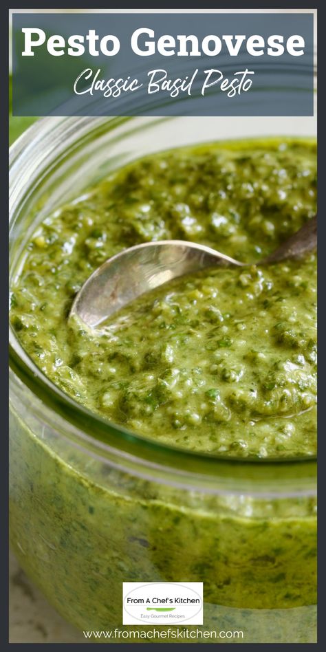 Pesto Genovese (Classic Basil Pesto) Best Pesto Recipe Basil, Classic Sauces, Pesto Genovese Recipe, Basil Sauce Recipe, Fresh Basil Pesto Recipe, Barilla Pesto, Best Sauce Recipe, Basil Pesto Recipe, Pesto Sauce Recipe