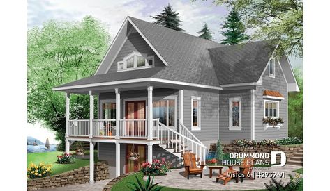 Small Lake House Plans, Lakefront House Plans, Cottage Design Plans, Lake Front House Plans, Small Lake Houses, Drummond House Plans, Cottage Plans, Cottage Designs, Cottage Floor Plans