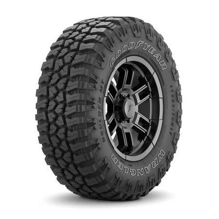 Goodyear Wrangler Boulder MT LT295/65R20 129Q E OVERVIEW The Goodyear Wrangler Boulder MT is an all-terrain tire that is designed for use on light trucks. With its rugged construction and aggressive tread pattern, the Wrangler Boulder MT offers exceptional traction on various terrains, from mud and rocks to sand and gravel. In addition, the Wrangler Boulder MT is built to handle challenging off-road conditions while providing a comfortable and smooth on-road ride. Color: Black. Nitto Ridge Grappler, Goodyear Wrangler, Goodyear Tires, Light Truck, Sand And Gravel, Tyre Fitting, Performance Tyres, All Terrain Tyres, Automotive Tires