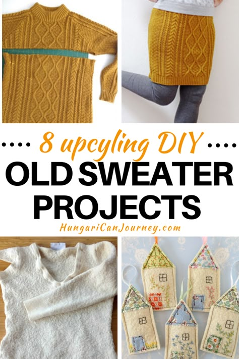 Check out these 8 stunning upcycling old sweater ideas! Creative DIY lovers repurposed old sweaters and turned them into useful household items, home decoration even into a new skirt. So easy to make from old shirts, sweaters! #oldsweaterdiy #sweaterproject #diy #diyhomedecoronabudget #homedecor #upcycle #repurpose #diycrafts #diyprojects Old Sweater Projects, Upcycle Old Sweaters, Old Sweater Diy, Old Sweater Crafts, Sweater Projects, Sweater Crafts, Skirts Fall, Diy Lampshade, Upcycling Fashion