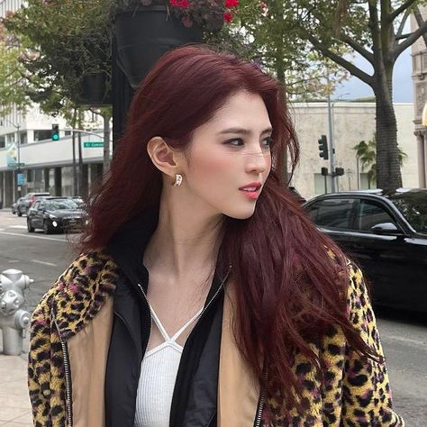 Red Brown Hair Color Ideas, No Bleach Hair Color, Asian Red Hair, Redish Brown Hair, Deep Red Hair Color, Reddish Brown Hair Color, Red Brown Hair Color, Deep Red Hair, Wine Hair Color