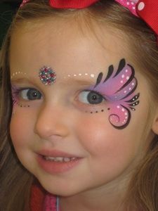 Pintacaritas Carnaval Make-up, Fairy Face Paint, Bodysuit Tattoos, Makeup Zombie, Kids Face Painting, Butterfly Face Paint, Girl Face Painting, Butterfly Makeup, Princess Face