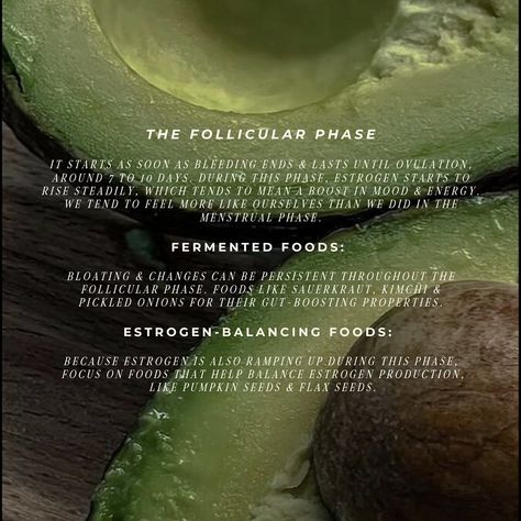 Each phase of the menstrual cycle impacts how we feel, what we crave and what we need.  Menstrual cycles however aren’t one-size-fits-all. The length of each cycle, the levels of each hormone & the timing of ovulation can all vary from person to person. So tracking your cycle can be a great way to understand your body in greater depth. Swipe to find out how to benefit your body through nutrition 🫶🏻 #menstraulcycle #cyclesyncing #nutritionandyourcycle #cyclesyncingmethod #cyclesyncingwithfo... Cycle Phases, Follicular Phase, The Menstrual Cycle, Health And Fitness Expo, Cycle Syncing, Female Health, Moon Cycle, Feminine Health, Moon Cycles