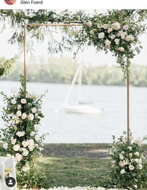 Wedding Arches Outdoors, Blue Wedding Bouquet, Sea Wedding, Arch Decoration Wedding, Engagement Party Decorations, Wedding Flower Decorations, Floral Backdrop, Outdoor Wedding Decorations, Ceremony Arch