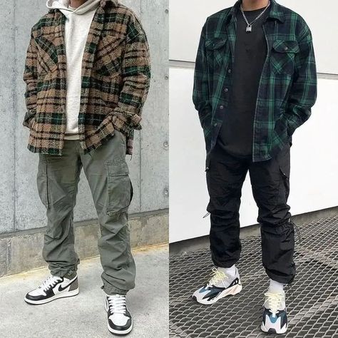 your future fashion sense on Instagram: “Favorite outfit ⚡️ 1 or 2? Let me know what you think about it🙏🏻 @streetwear.rough 💯 #streetwear #streetwearfashion #bestofstreetwear…” Korean Streetwear Men, Men Flannel Outfits, 2023 Winter Outfits, Winter Outfits Men Streetwear, Flannel Outfits Men, Streetwear 2023, Mens Fits, Guys Fashion Casual, Outfits Men Streetwear