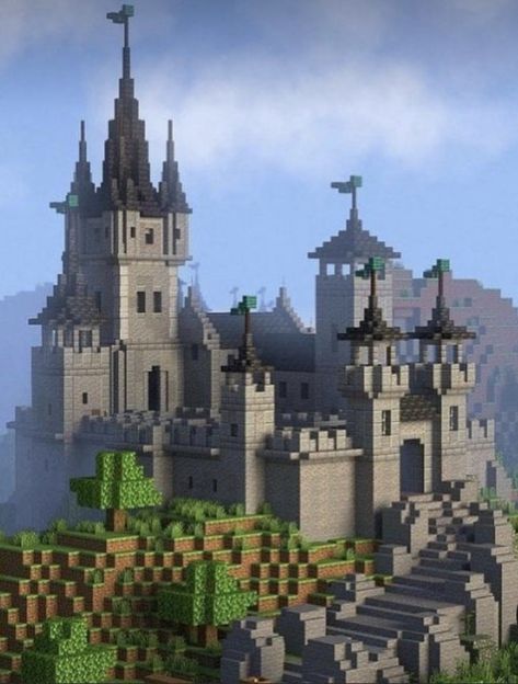 Minecraft, stone, beautiful Minecraft Small Castle, Minecraft Fort, Minecraft Castle Blueprints, Minecraft Japanese House, Minecraft Castle Designs, Castle Layout, Minecraft Statues, Minecraft City Buildings, Small Castles