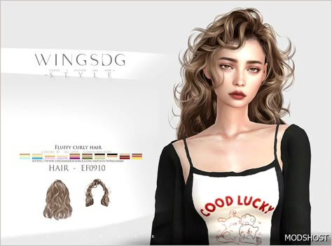 Download Wings Ef0910 Fluffy Curly Hair for Sims 4 at ModsHost NOW! Colors:30 All lods Compatible hats Make sure the game is updated to the latest version Recoloring not allowed #gaming #sims4cc #sims #female #hair Sims 4 Cc Alpha Hair Nightcrawler, Wingssims Hair Cc, Sims 4 Blowout Hair Cc, Sims 4 Wings Hair, Sims4 Curly Hair, Sims 4 Fluffy Hair, Sims Female Hair, Sims 4 Messy Hair Cc, Sims Hair Cc Patreon