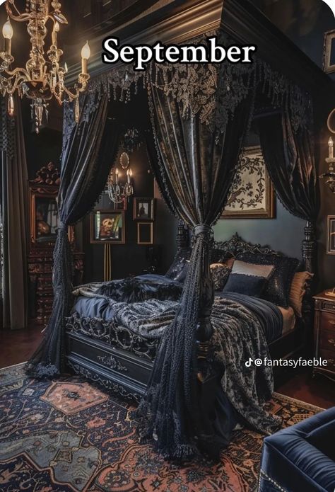 Gothic Bedroom Ideas, Dark Boho Living Room, Gothic Decor Bedroom, Gothic Bedroom, Dark Bedroom, Gothic Furniture, Dark Home Decor, Dark Home, Gothic Decor