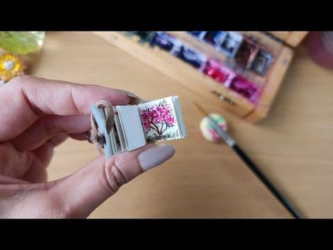 How to Paint Miniature Watercolor Bougainvillea - YouTube Miniature Watercolor, Cute Miniature, Watercolor Tutorials, Watercolour Tutorials, Bougainvillea, Paper Cut, How To Paint, Watercolor Paper, No 1