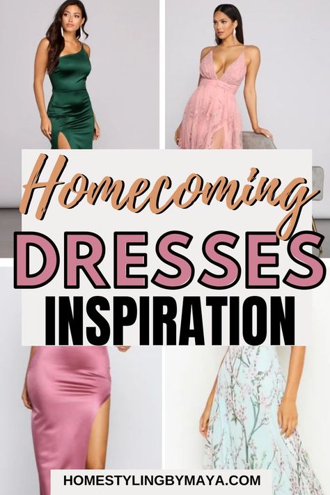 Homecoming Outfit Ideas For Homecoming 2021: If you are looking for homecoming dresses, and especially freshman homecoming dresses, click through! In this blog post, I am going to share with you the best 2021 homecoming dresses ideas! If you are looking for long homecoming dresses, short homecoming dresses, floral homecoming dresses, knee length homecoming dresses, tight homecoming dresses - and any other type of hoco dresses - click through! Long Homecoming Dresses Simple, 2022 Homecoming Dress Trends, Homecoming 2023 Dresses, Homecoming Dress 2023, Diy Homecoming Dress, Home Coming Dresses Short, Homecoming Dresses Ideas, Amazon Homecoming Dresses, Homecoming Dance Dresses