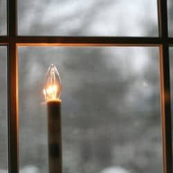 Solar Window Candles, Candles In The Windows Christmas, Candles In Windows Christmas, Candle In Window, Window Candles Christmas, Candles In Windows, Candle In The Window, Christmas Window Candles, Victorian Christmas Decorations