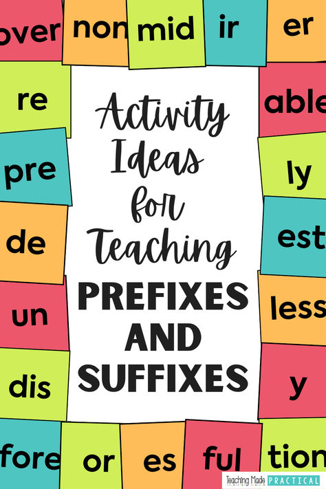 Prefix and Suffix Activity Ideas for 3rd, 4th, and 5th Grade Students Suffixes Worksheets Grade 5, Prefix Games For 3rd Grade, Prefix Suffix Activities, Suffix And Prefix Activities, Prefixes And Suffixes Worksheets Grade 4, Prefixes And Suffixes Anchor Chart, Multisyllabic Word Activities, Prefix Games, Prefixes Activities