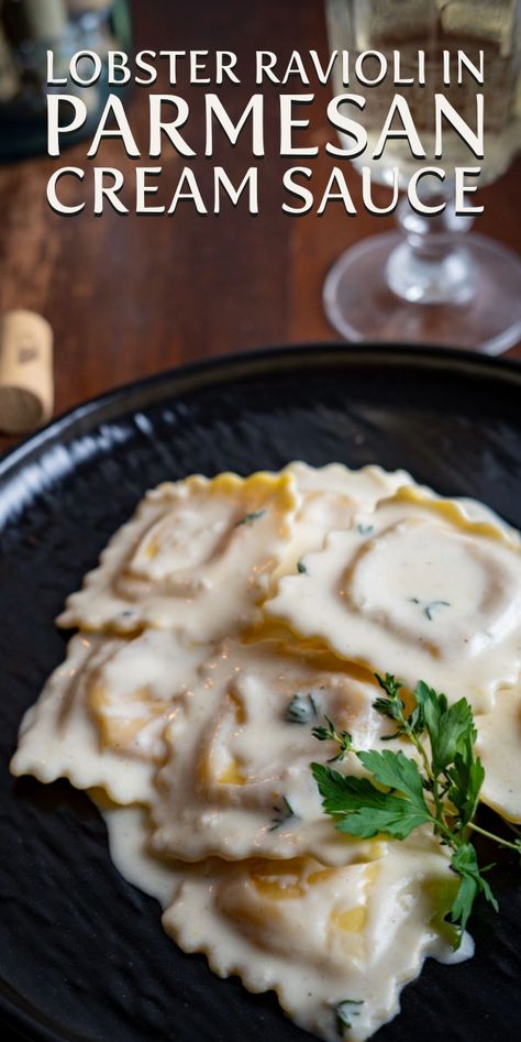 Mushroom Cream Sauce Ravioli, Short Rib Ravioli With Mushroom Sauce, Sauce For Shrimp Ravioli, What Sauce Goes With Lobster Ravioli, Baked Lobster Ravioli Casserole, Ravioli Cream Sauce Recipe, Best Sauce For Lobster Ravioli, Crab Ravioli Recipe, Cream Sauce For Lobster Ravioli