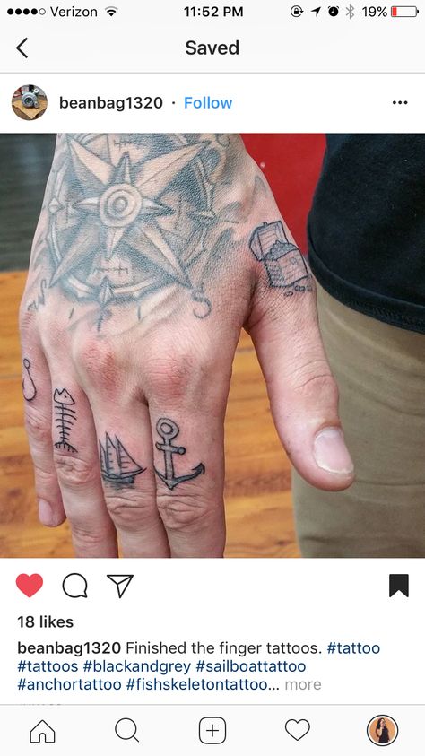 Nautical finger tattoos Lobster Finger Tattoo, Ocean Theme Hand Tattoo, Nautical Finger Tattoo, Nautical Hand Tattoo, Ocean Hand Tattoo, Ocean Theme Tattoos, Pirate Ship Tattoo, Tattoos 2023, Hand Tatto