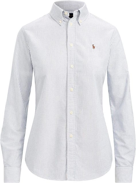 POLO RALPH LAUREN Women's Oxford Classic Fit Button Down Shirt at Amazon Women’s Clothing store Polo Shirt Outfit Women's, Oxford Shirt Women, Ralph Lauren Shirt Women, Polo Shirt Outfits, Christian Dior Haute Couture, Polo Women, Polo Ralph Lauren Women, Classic Style Women, Ralph Lauren Womens