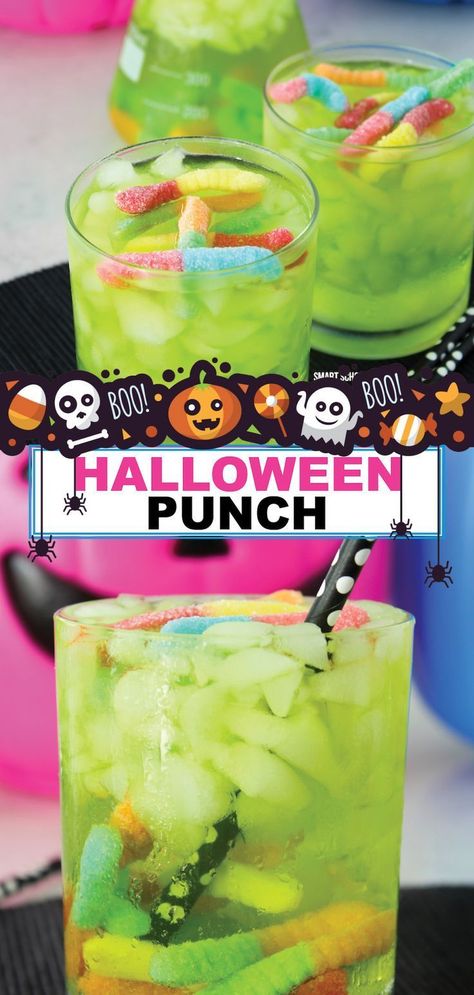 Spooky Halloween Punch, Punch For Kids, Halloween Punch For Kids, Punch Halloween, Punch Recipes For Kids, Pasteles Halloween, Kids Halloween Food, Halloween Donuts, Smart School House