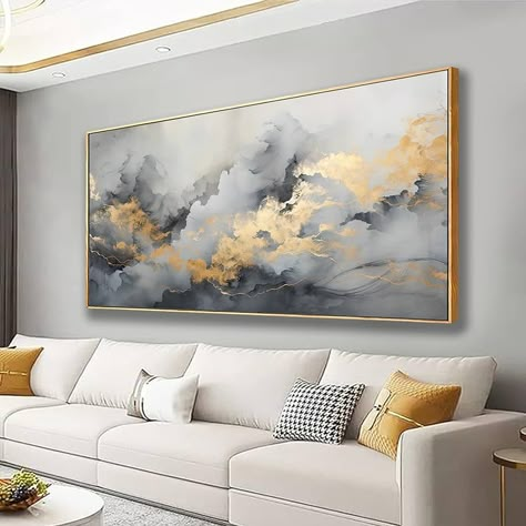 Amazon.com: Abstract Wall Art Large Size Framed Decor Black Gray Golden Artwork Decor Ink Fog Mountain Wall Decor Canvas Painting Suitable For Bedroom Office Living Room Kitchen Wall Decoration 30x60 inch: Posters & Prints Canvas Painting Decor, Art Above Couch, Family Room Walls, Bar Bedroom, Artwork Decor, Wall Art Size, Office Artwork, Painting Decor, Ink Artwork