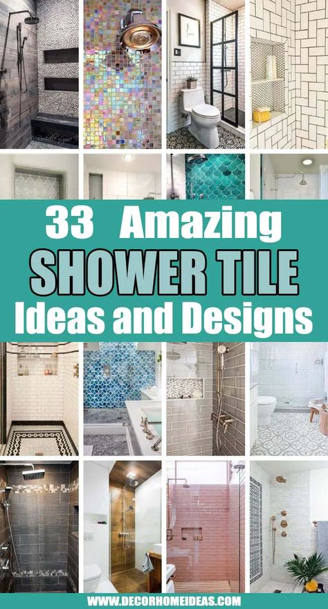 Best Shower Tile Ideas. Your shower is a canvas where you can express your unique style and create a highly functioning space at the same time. Take a look at these shower tile ideas and choose the best one. #decorhomeideas Master Shower Tile, Shower Accent Tile, Mosaic Shower Tile, Luxury Bathroom Tiles, Mosaic Bathroom Tile, Small Bathroom Tiles, Shower Wall Tile, Modern Bathroom Tile, Bathroom Shower Walls