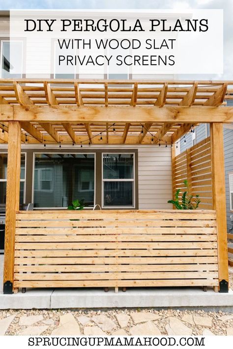 Does your backyard need some extra shade and privacy? Add a pergola! These detailed DIY pergola plans go over everything you need including drawings, instructions and list of materials! #pergoladesign #diypergola #privacywall #privacyscreen #backyardinspo #patiodesign #patioinspo #outdoorfurniture Terrasse Med Tak, Diy Pergola Plans, Grill Area, Building A Pergola, Privacy Walls, Backyard Inspo, Pergola Plans, Diy Pergola, Pergola Patio